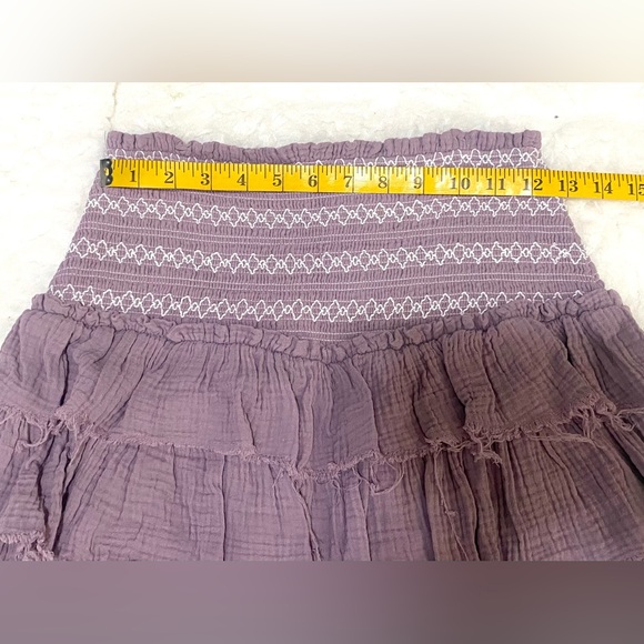 The Impeccable Pig Womens S Solid Lt Purple Classic Ruffle Skirt Boho Preppy - Picture 6 of 10